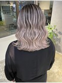 色落ちも綺麗ホワイト バレイヤージュ_white lavender ash_