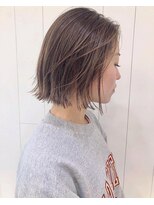 切りっぱなしボブ☆ダブルカラーシアーベージュ
