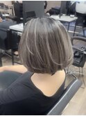 バレイヤージュケアブリーチショートヘアショートボブ40代50代