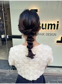 結婚式ヘアセット×編みおろしstyle
