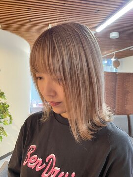ブリッツバイレボ 船橋(BLITZ by REVO) 切りっぱなしボブ/エアリーロング/美髪/ピンクブラウン[船橋駅]
