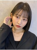 タッセルカット 韓国ボブ 切りっぱなしボブ 透明感カラー 4S331