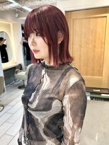 テトラ バイ ネオリーブ 横浜西口店(tetra by neolive)&nbsp;ワインレッド　ダブルカラー　ケアブリーチ　横浜　レイヤー