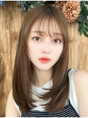 【La fith】ストレート×シースルーバング×ヘーゼルブラウン