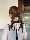 リボン×ヘアアレンジ【ストレート/酸性ストレート/メンズ】