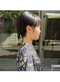 小顔ショート/黒髪/ネビージュ