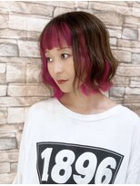 ヘアーアンジュ(Hair Ange)&nbsp;インナーカラー　ピンク