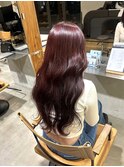 美髪ロング*ボルドーカラー