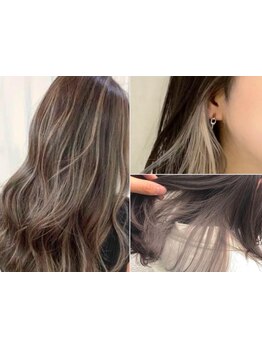 大人気の透明感カラー×デザインカラー【髪質改善しながらカラーを楽しむ】［白髪ぼかし/南行徳/南行徳駅］
