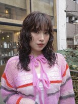 マッシュ 北堀江(MASHU)&nbsp;ミディアム　レイヤーパーマスタイル　チョコレートブラウン