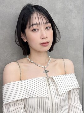 ロンド ブランシュ 錦糸町北口(Lond blanche) イメチェン外ハネボブ美髪ワイドバングミディアム縮毛矯正ボブ