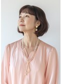 ツヤ感ブラウンカラー＋上品大人のボブ【50代髪型】