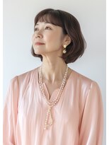 アヴァンス プロデュース バイ エガオ 大阪梅田店(AVANCE. PRODUCED by EGAO)&nbsp;ツヤ感ブラウンカラー＋上品大人のボブ【50代髪型】