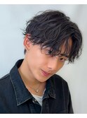 波巻きスパイラルパーマメンズマッシュツイストスパイラルパーマ