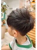 【キッズカット】メンズアップバングでワイルド系ツーブロック