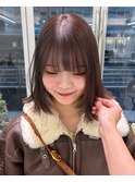 ダークグレージュ 透明感カラー 似合わせカット 顔周りカット