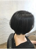 お客様スタイル　黒髪×ハンサムショート