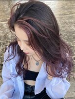 ミミヘアーガーデン(mimi hair garden)&nbsp;韓国風フェイスフレーミング×ピンクラベンダー/レイヤー 20代