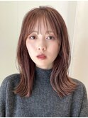大人可愛いゆるふわミディアム 顔まわりカット 似合わせカット