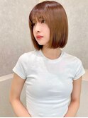 イメチェン/似合わせカット/フルバング/レッドブラウン/中野