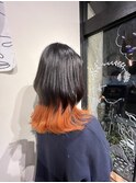 ウルフ×インナーカラーオレンジ