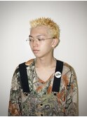 BURGメンズカットアップバングスパイキーショートスキンフェード