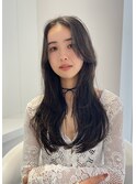 韓国風レイヤーカットフェミニンロングくびれヘア大人ガーリー
