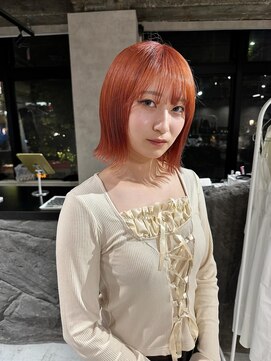 ネアー 新潟(NEER) アプリコットオレンジ/くびれヘア/ウェーブショート［新潟］