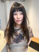 アルバム 銀座(ALBUM GINZA)&nbsp;前髪カット顔周りレイヤーロングオリーブベージュ_ba556601