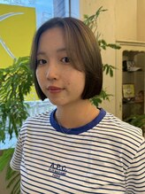 ナナナパレナ 梅田店(nanana parena) 顔まわりレイヤー×縮毛矯正/切りっぱなしボブで大人の抜け感♪