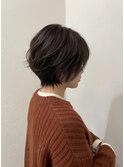 大人可愛い30代40代50代ナチュラルショートボブココアベージュ