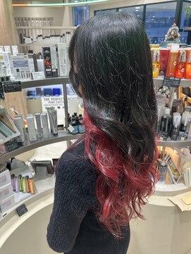 ヘアーザラブズラフズ オーガニカ 北九州(HAIR THE LOVES LAUGHS ORGANICA) ダブルカラー インナーカラー レッド