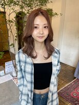 ヘアーアイスカルテット(HAIR ICI QUARTET)&nbsp;小顔ミディアムレイヤー×冬ベージュ◎透明感美人