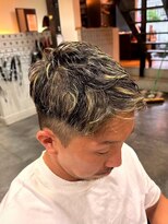 エクファ ヘア リゾート 大津 瀬田店(ex-fa hair resort)&nbsp;ミルクティーブロンド/ダークブルー/デジタルパーマ/大津/瀬田