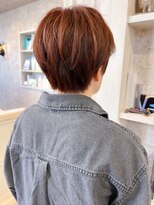 キャアリー(Caary) 福山市美容室Caaryショートカット秋オレンジブラウンショート