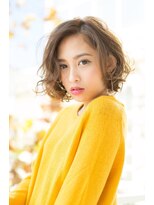 ルミナ オーガニックヘアー(LU3NA organic hair) 長めバングでエッジのきいたアンニュイボブでおしゃれ顔