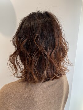 リアン(Lien) Lien☆オレンジベージュ×セミウェットウェーブ