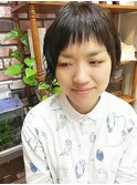《高田馬場美容室IriS》眉上バングのしょーとボブ