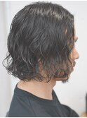 メンズボブパーマ　ニュアンス