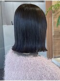 結べるボブ切りっぱなし縮毛矯正顔周りレイヤーボブ髪質改善原宿