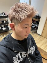 アンソメット 筑後店(UN SOMMET)&nbsp;ホワイトベージュカラー　フェード　アップバング