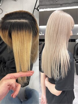 ロテ 名古屋 名駅店(Lote.) くびれヘア/アプリコットオレンジ/ハイライトカラー/名古屋/名駅