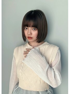 トリッカ 銀座(tricca) ベージュカラー/ボブ/顔まわりレイヤー/前髪/イメチェン