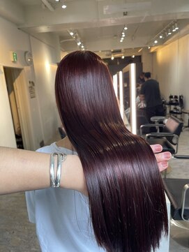 ブレンド 渋谷(BLend) ホワイトグレージュミニウルフデジタルパーマチェリーブラウン