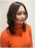 小顔まわりグランマッシュレイヤーマッシュウルフグレージュ美髪