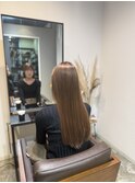 ヘーゼルブラウン髪質改善レイヤーカット/ココアベージュ/小顔