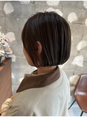 グレージュ×ミニボブ