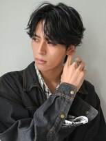 ディッセンバー 神宮前(December)&nbsp;ニュアンスパーマアッシュブラックウルフ波巻きスパイラル渋谷