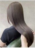 夏カラー◎縮毛矯正/グレージュ/艶ロング