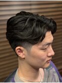 ナチュラルテーパー×センターパート